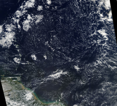 MODIS image of cloud populations in the Caribbean on 21 January 2019