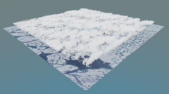 Ray tracing rendering of simulated low level mixed-phase clouds during MOSAiC
