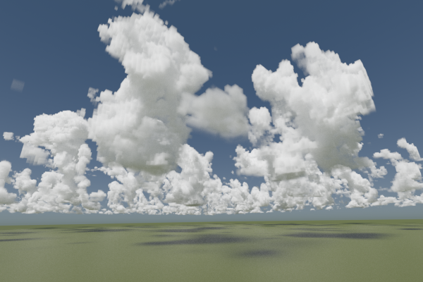 Ray tracing volume rendering of simulated cumulus clouds at the JOYCE site on 24 June 2014